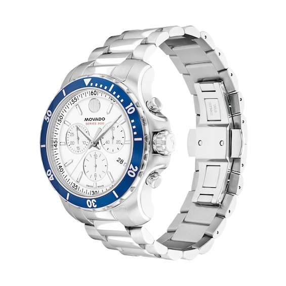 Men's Movado Series 800® Chronograph Watch with White Dial (Model: 2600195)