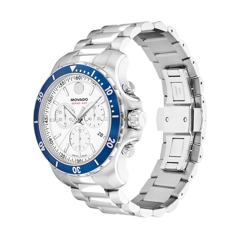 Main Image 2 of Men's Movado Series 800® Chronograph Watch with White Dial (Model: 2600195)