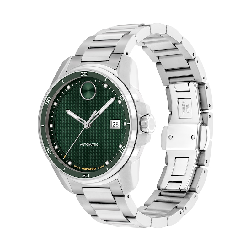 Main Image 2 of Men's Movado Bold® Verso Automatic Watch with Green Textured Dial (Model: 3600962)