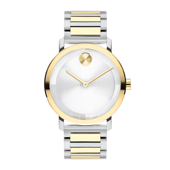 Men's Movado Bold® Evolution 2.0 Two-Tone IP Analog Watch with Silver-Tone Dial (Model: 3601087)