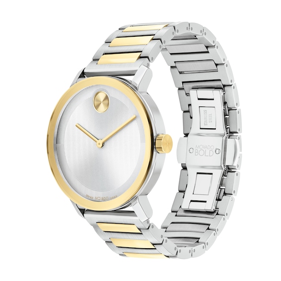 Men's Movado Bold® Evolution 2.0 Two-Tone IP Analog Watch with Silver-Tone Dial (Model: 3601087)
