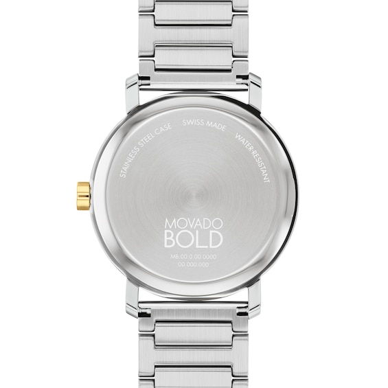 Men's Movado Bold® Evolution 2.0 Two-Tone IP Analog Watch with Silver-Tone Dial (Model: 3601087)