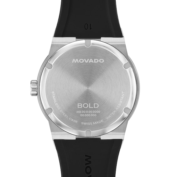 Men's Movado Bold® Fusion Analog Watch with Black Dial and Black Silicone Strap (Model: 3601079)