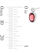 Thumbnail Image 3 of Oval Garnet and Lab-Grown Diamond Stud Earrings in Sterling Silver