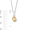 Thumbnail Image 4 of Oval Citrine and Lab-Grown Diamond-Accent Pendant in Sterling Silver