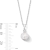 Thumbnail Image 4 of 7.0mm Freshwater Cultured Pearl and Lab-Grown Diamond-Accent Pendant in Sterling Silver