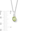 Thumbnail Image 4 of Oval Peridot and Lab-Grown Diamond-Accent Pendant in Sterling Silver