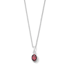 Thumbnail Image 1 of Oval Garnet and Lab-Grown Diamond-Accent Pendant in Sterling Silver