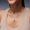 Thumbnail Image 2 of Oval Garnet and Lab-Grown Diamond-Accent Pendant in Sterling Silver