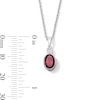 Thumbnail Image 4 of Oval Garnet and Lab-Grown Diamond-Accent Pendant in Sterling Silver