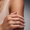 Thumbnail Image 2 of Oval Peridot and 1/15 CT. T.W. Lab-Grown Diamond Ring in Sterling Silver