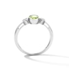 Thumbnail Image 3 of Oval Peridot and 1/15 CT. T.W. Lab-Grown Diamond Ring in Sterling Silver