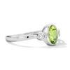 Thumbnail Image 4 of Oval Peridot and 1/15 CT. T.W. Lab-Grown Diamond Ring in Sterling Silver