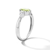 Thumbnail Image 5 of Oval Peridot and 1/15 CT. T.W. Lab-Grown Diamond Ring in Sterling Silver