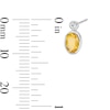 Thumbnail Image 3 of Oval Citrine and Lab-Grown Diamond Stud Earrings in Sterling Silver