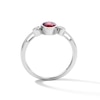 Thumbnail Image 3 of Oval Garnet and 1/15 CT. T.W. Lab-Grown Diamond Ring in Sterling Silver