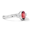 Thumbnail Image 4 of Oval Garnet and 1/15 CT. T.W. Lab-Grown Diamond Ring in Sterling Silver