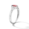 Thumbnail Image 5 of Oval Garnet and 1/15 CT. T.W. Lab-Grown Diamond Ring in Sterling Silver