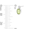 Thumbnail Image 3 of Oval Peridot and Lab-Grown Diamond Stud Earrings in Sterling Silver