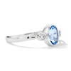 Thumbnail Image 3 of Oval Blue Lab-Created Spinel and 1/15 CT. T.W. Lab-Grown Diamond Ring in Sterling Silver