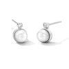 Thumbnail Image 1 of 6.0mm Freshwater Cultured Pearl and 1/20 CT. T.W. Lab-Grown Diamond Earrings in Sterling Silver