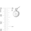 Thumbnail Image 3 of 6.0mm Freshwater Cultured Pearl and 1/20 CT. T.W. Lab-Grown Diamond Earrings in Sterling Silver