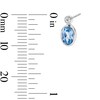 Thumbnail Image 2 of Oval Blue Lab-Created Spinel and Lab-Grown Diamond Stud Earrings in Sterling Silver