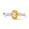Thumbnail Image 1 of Oval Citrine and 1/15 CT. T.W. Lab-Grown Diamond Ring in Sterling Silver