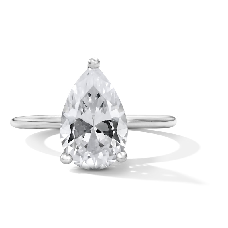Main Image 1 of 2-3/4 CT. T.W. Pear-Shaped Certified Lab-Grown Diamond Hidden Frame Engagement in 14K White Gold (F/VS2)