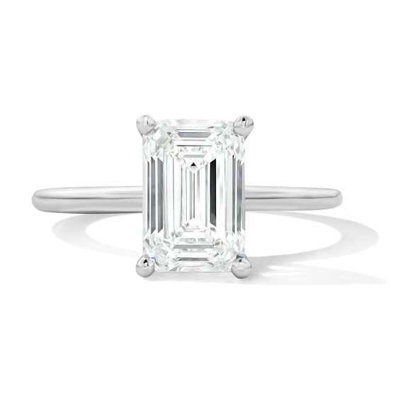 2-3/4 CT. T.w. Emerald-Cut Certified Lab-Grown Diamond Hidden Frame Engagement Ring in 14K White Gold (F/Vs2)