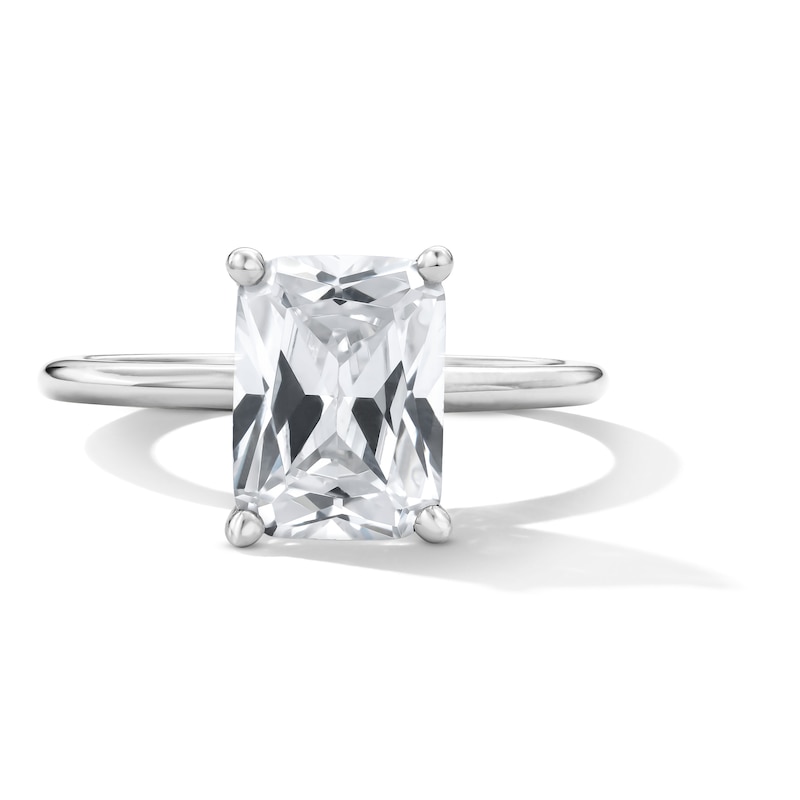 Main Image 1 of 2-3/4 CT. T.W. Radiant-Cut Certified Lab-Grown Diamond Hidden Frame Engagement Ring in 14K White Gold (F/VS2)