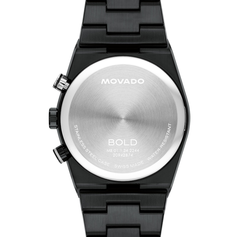 Main Image 3 of Men's Movado Bold® Quest Chronograph Watch with Gray Dial and Black IP Bracelet (Model: 3601184)
