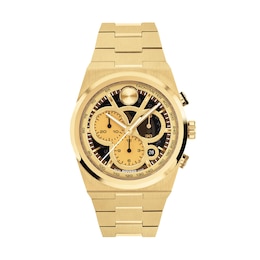 Men's Movado Bold® Quest Chronograph Watch with Gold-Tone Dial and Gold-Tone IP Bracelet (Model: 3601185)