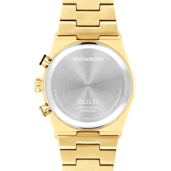 Men's Movado Bold® Quest Chronograph Watch with Gold-Tone Dial and Gold-Tone IP Bracelet (Model: 3601185)