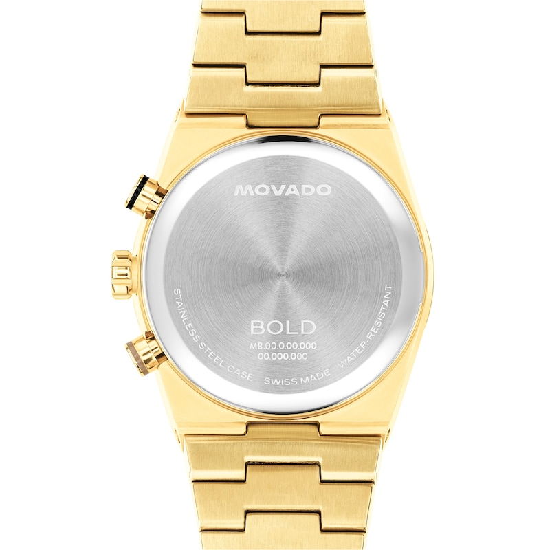 Main Image 3 of Men's Movado Bold® Quest Chronograph Watch with Gold-Tone Dial and Gold-Tone IP Bracelet (Model: 3601185)