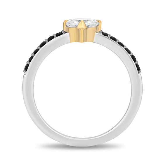 Enchanted Star Villains Evil Queen 1/2 CT. T.w. Lab-Grown Diamond and Onyx Ring in Sterling Silver (F/Vs2)