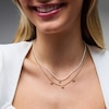 Thumbnail Image 3 of Cushion-Shaped Malachite and Lab-Grown Diamond Accent Necklace in Sterling Silver with 14K Gold Plate - 22″