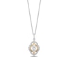 Thumbnail Image 1 of Enchanted Star Jasmine 3/4 CT. T.W. Oval Lab-Grown Diamond Pendant in Sterling Silver and 14K Gold Plate (F/VS2) - 19"