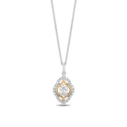 Enchanted Star Jasmine 3/4 CT. T.W. Oval Lab-Grown Diamond Pendant in Sterling Silver and 14K Gold Plate (F/VS2) - 19"