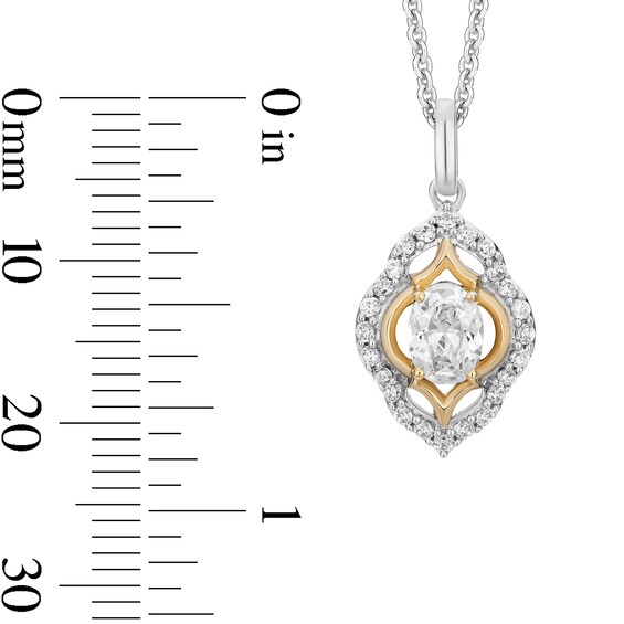 Enchanted Star Jasmine 3/4 CT. T.w. Oval Lab-Grown Diamond Pendant in Sterling Silver and 14K Gold Plate (F/Vs2) - 19"