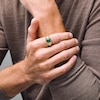 Thumbnail Image 2 of Octagon-Shaped Malachite and 1/3 CT. T.W. Lab-Grown Diamond Ring in Sterling Silver with 14K Gold Plate (F/VS2)