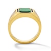 Thumbnail Image 3 of Octagon-Shaped Malachite and 1/3 CT. T.W. Lab-Grown Diamond Ring in Sterling Silver with 14K Gold Plate (F/VS2)