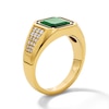 Thumbnail Image 4 of Octagon-Shaped Malachite and 1/3 CT. T.W. Lab-Grown Diamond Ring in Sterling Silver with 14K Gold Plate (F/VS2)