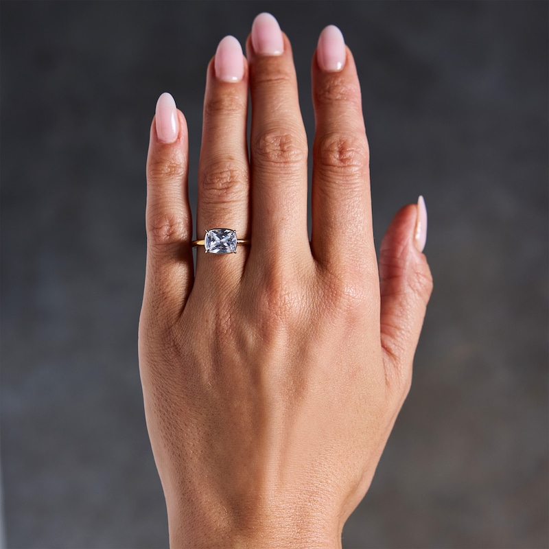 Main Image 2 of 3 CT. T.W. Cushion-Cut Certified Lab-Grown Diamond Solitaire Engagement Ring in 14K Gold (F/VS2)