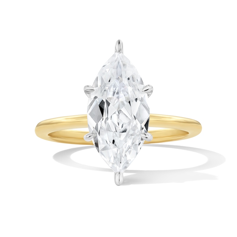 Main Image 1 of 2-3/4 CT. T.W. Marquise-Cut Certified Lab-Grown Diamond Hidden Frame Engagement Ring in 14K Gold (F/VS2)