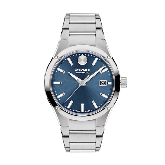 Men's Movado Museum® Imperiale Watch with Blue Dial and Stainless Steel Bracelet (Model: 0608048)