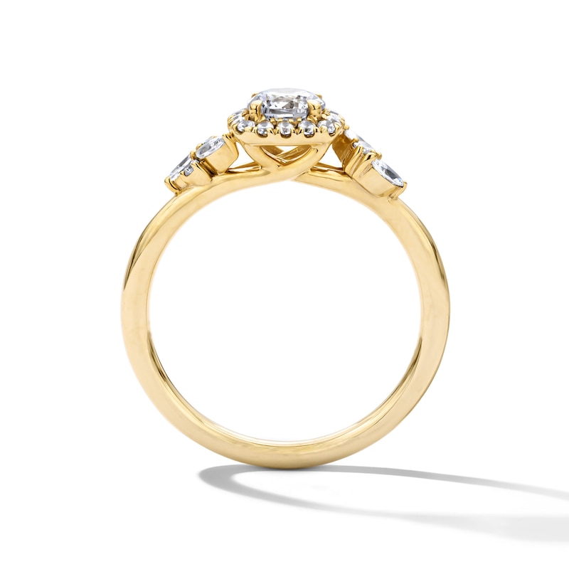 Main Image 2 of 3/4 CT. T.W. Certified Lab-Grown Diamond Cushion Frame Engagement Ring in 14K Gold (F/VS2)