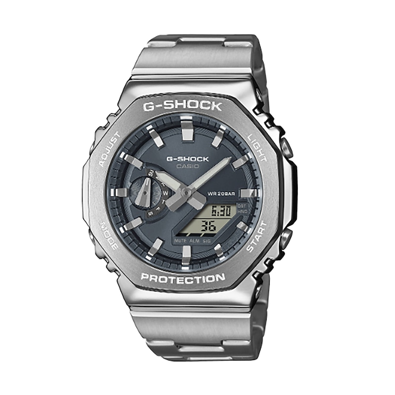 Main Image 1 of Men's Casio G-Shock Hybrid Watch with Grey Dial and Stainless Steel Bracelet (Model: GM2110D-8A)