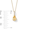 Thumbnail Image 4 of Pear-Shaped Citrine and Lab-Grown Diamond-Accent Pendant in 10K Gold