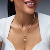 Thumbnail Image 2 of 1/15 CT. T.W. Pavé Lab-Grown Diamond Initial “P” Star Frame Necklace Charm in 10K Gold (F/VS2)